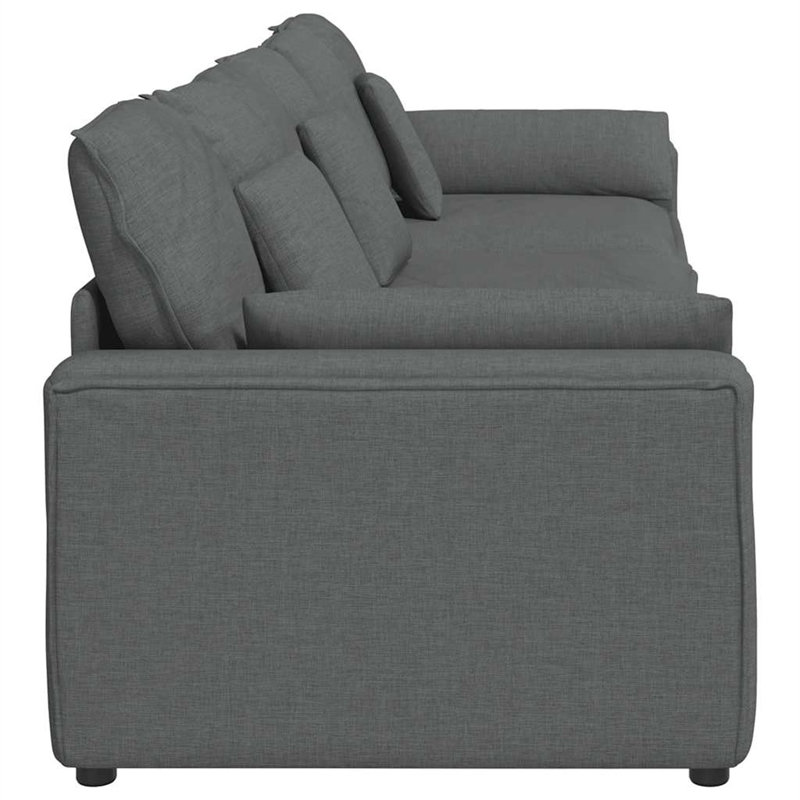 Pemberly Row Contemporary Modular Sofa with Cushions Dark Gray