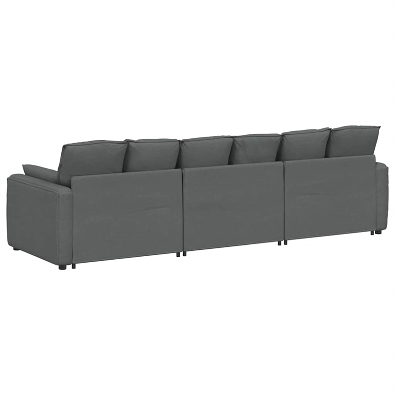 Pemberly Row Contemporary Modular Sofa with Cushions Dark Gray