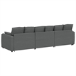 Pemberly Row Contemporary Modular Sofa with Cushions Dark Gray