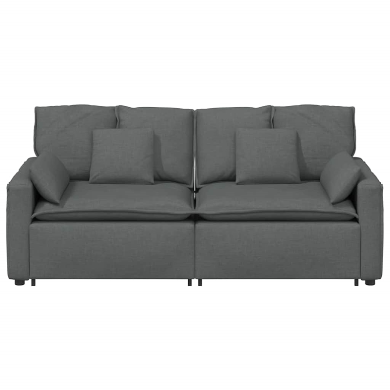 Pemberly Row Contemporary Modular Sofa with Cushions in Dark Gray
