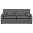 Pemberly Row Contemporary Modular Sofa with Cushions in Dark Gray