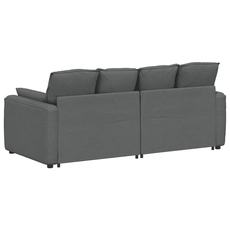 Pemberly Row Contemporary Modular Sofa with Cushions in Dark Gray