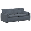 Pemberly Row Contemporary Modular Polyester Sofa in Dark Grey