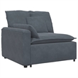 Pemberly Row Contemporary Modular Polyester Sofa in Dark Grey