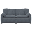 Pemberly Row Contemporary Modular Polyester Sofa in Dark Grey