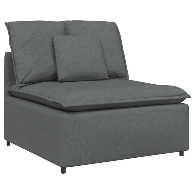 Pemberly Row Contemporary Modular Sofa with Cushions in Dark Gray Fabric