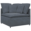 Pemberly Row Contemporary Modular Oversized Sofa Velvet in Dark Grey