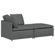 Pemberly Row Contemporary Modular Oversized Sofa in Dark Gray Fabric