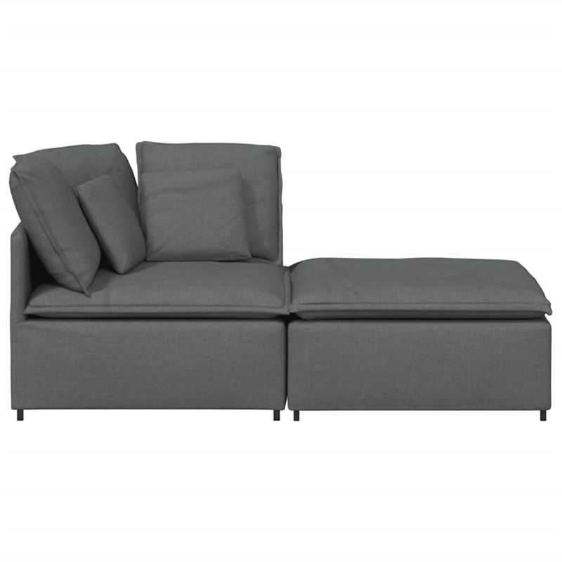 Pemberly Row Contemporary Modular Oversized Sofa in Dark Gray Fabric