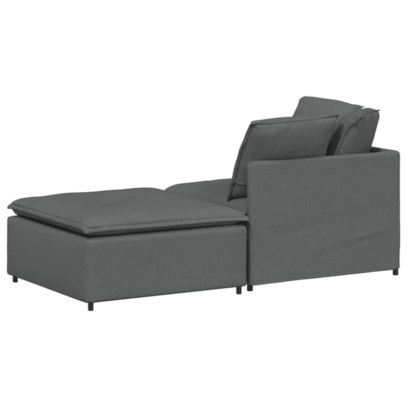 Pemberly Row Contemporary Modular Oversized Sofa in Dark Gray Fabric