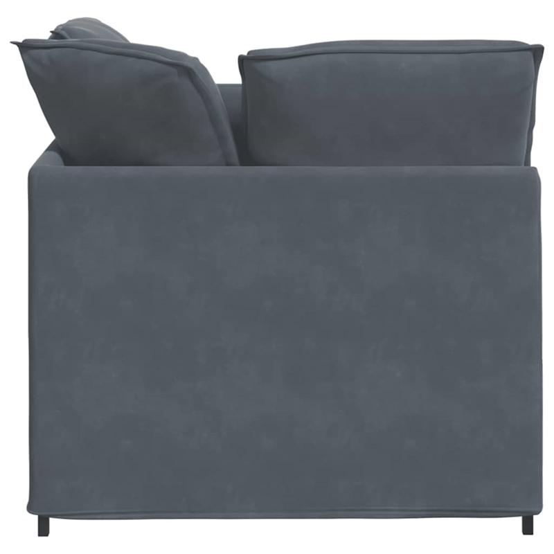 Pemberly Row Contemporary Modular Oversized Velvet Sofa in Dark Grey