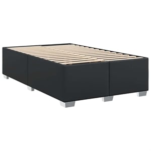 Pemberly Row Contemporary Faux Leather Full Bed Frame in Black