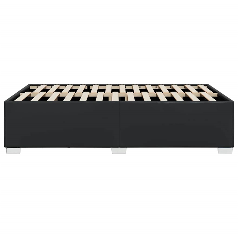 Pemberly Row Contemporary Faux Leather Full Bed Frame in Black