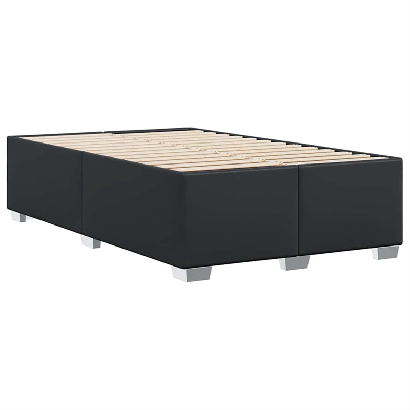 Pemberly Row Contemporary Faux Leather Full Bed Frame in Black