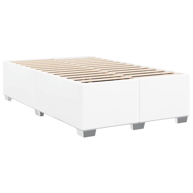 Pemberly Row Engineered Wood Faux Leather Full Bed Frame in White