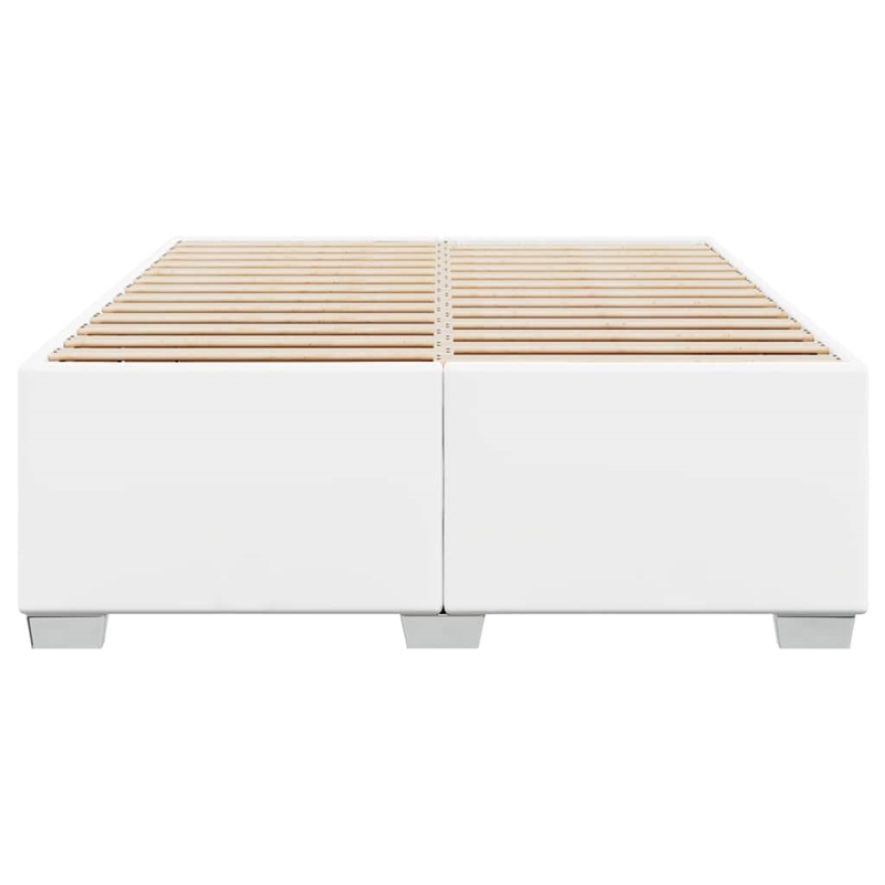 Pemberly Row Engineered Wood Faux Leather Full Bed Frame in White