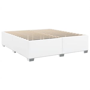 Pemberly Row Faux Leather California King Bed Frame in White