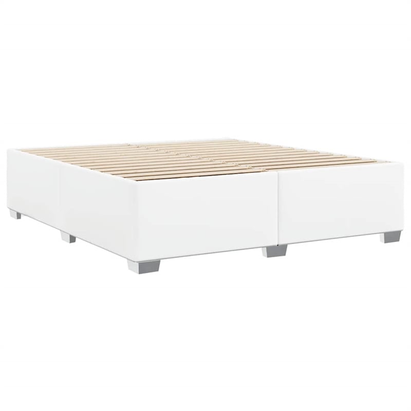 Pemberly Row Faux Leather California King Bed Frame in White