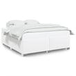 Pemberly Row Contemporary King Size Faux Leather Bed Frame in White