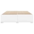 Pemberly Row Contemporary King Size Faux Leather Bed Frame in White