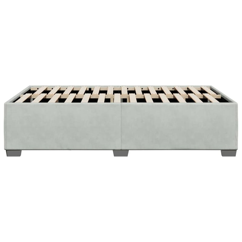 Pemberly Row Contemporary Full Without Headboard Bed Frame in Light Gray