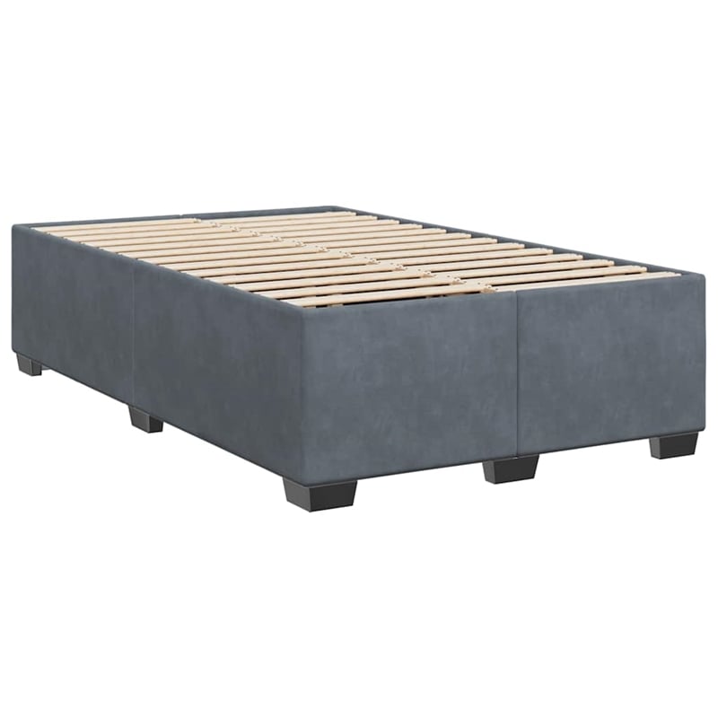 Pemberly Row Contemporary Velvet Full Bed Frame in Dark Gray