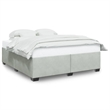 Pemberly Row Contemporary Velvet King Bed Frame in Light Gray