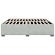 Pemberly Row Contemporary Velvet King Bed Frame in Light Gray