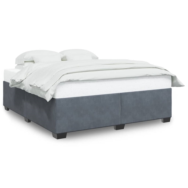 Pemberly Row Contemporary Modren King Bed Frame in Dark Gray