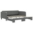 Pemberly Row Contemporary Solid Wood Daybed With Trundle in Dark Grey