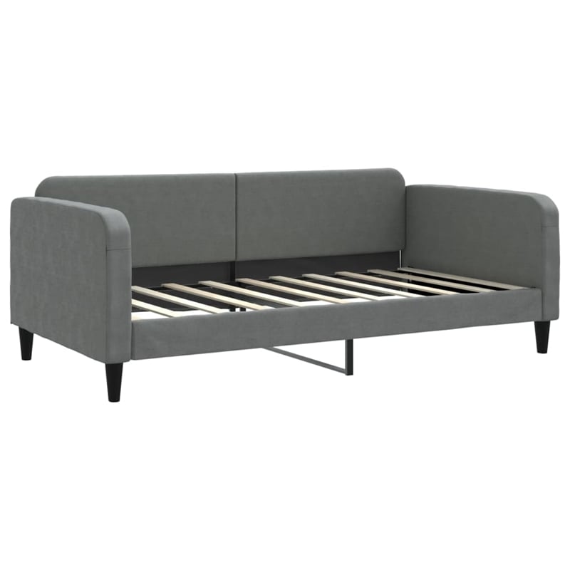Pemberly Row Contemporary Solid Wood Daybed With Trundle in Dark Grey