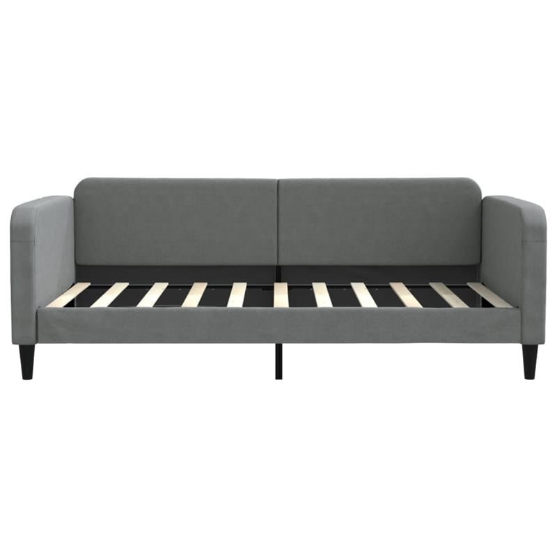 Pemberly Row Contemporary Solid Wood Daybed With Trundle in Dark Grey
