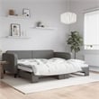 Pemberly Row Contemporary Solid Wood Daybed With Trundle in Dark Grey