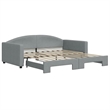 Pemberly Row Contemporary Daybed With Trundle in Light Grey Finish