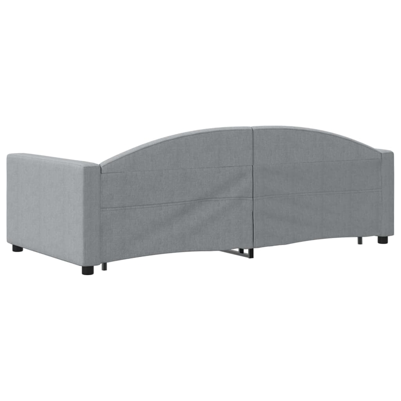 Pemberly Row Contemporary Daybed With Trundle in Light Grey Finish
