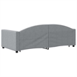 Pemberly Row Contemporary Daybed With Trundle in Light Grey Finish