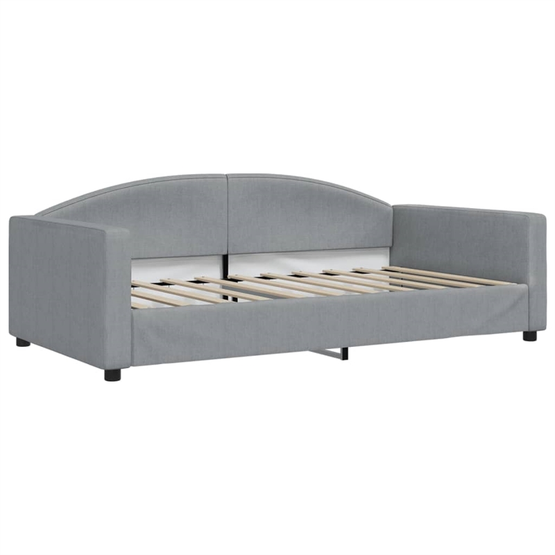Pemberly Row Contemporary Daybed With Trundle in Light Grey Finish