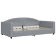 Pemberly Row Contemporary Daybed With Trundle in Light Grey Finish