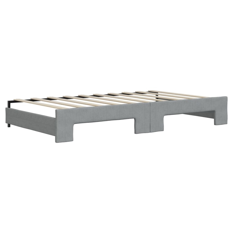 Pemberly Row Contemporary Daybed With Trundle in Light Grey Finish