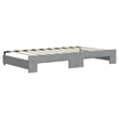 Pemberly Row Contemporary Daybed With Trundle in Light Grey Finish