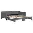 Pemberly Row Contemporary Daybed With Trundle in Dark Gray Finish