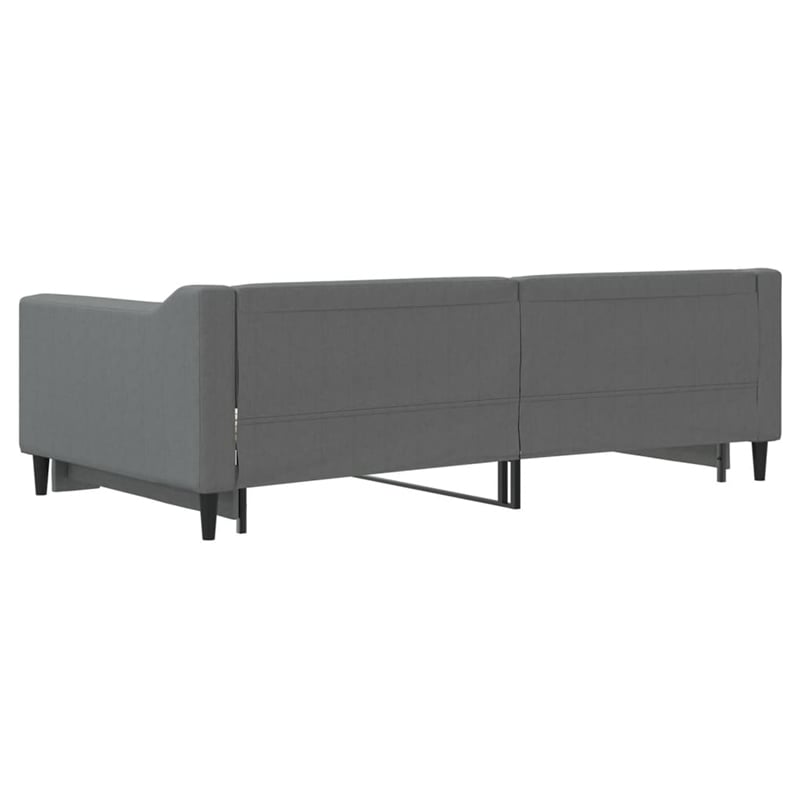 Pemberly Row Contemporary Daybed With Trundle in Dark Gray Finish