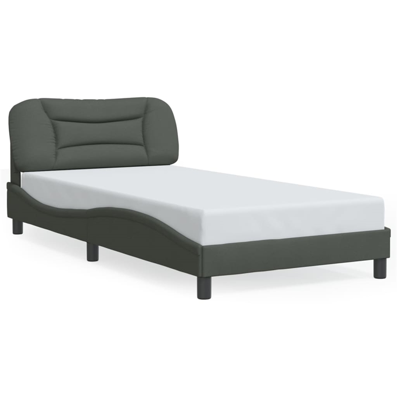 Pemberly Row Contemporary Engineered Wood Twin XL Bed Frame in Dark Gray