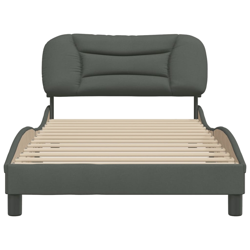 Pemberly Row Contemporary Engineered Wood Twin XL Bed Frame in Dark Gray