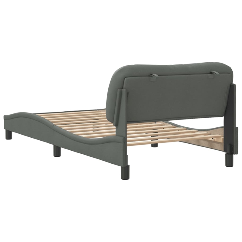 Pemberly Row Contemporary Engineered Wood Twin XL Bed Frame in Dark Gray