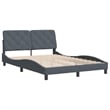 Pemberly Row Contemporary Engineered Wood Full Bed XL Frame in Dark Gray