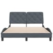 Pemberly Row Contemporary Engineered Wood Full Bed XL Frame in Dark Gray