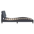Pemberly Row Contemporary Engineered Wood Full Bed XL Frame in Dark Gray