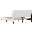 Pemberly Row Faux Leather Queen Engineered Wood Bed Frame in White