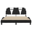 Pemberly Row Faux Leather Rectangular Full Bed Frame in Black and White